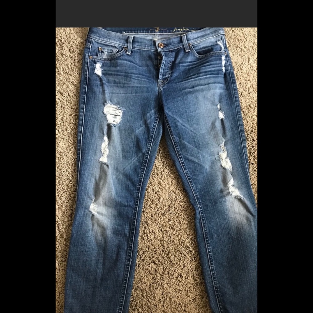 7 For All Mankind Josefina Skinny Boyfriend Jeans.
